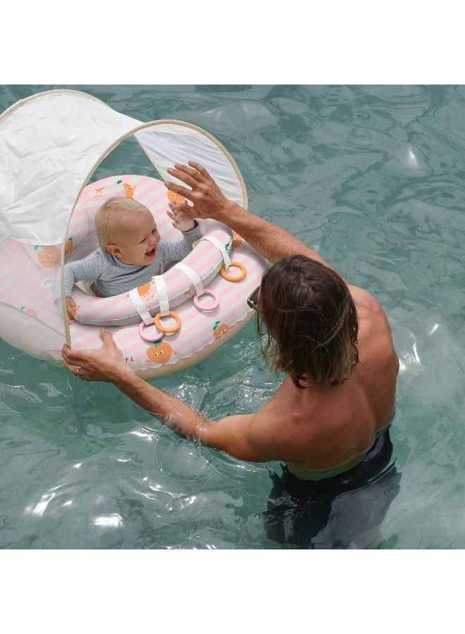 SUNNY LIFE Interactive Baby Float Poppy The Peach Pink Stripe, 6–12 Months, PVC/Polyester/PU/Silicone, 26.18 x 23.62 x 4.33 Inches, 2.43 lbs - Image 2